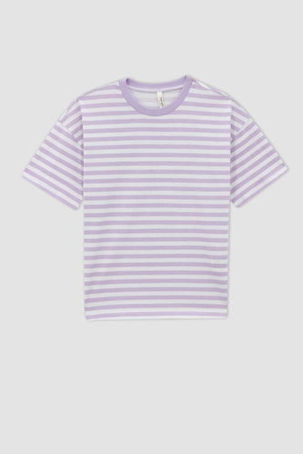 Girl Regular Fit Short Sleeve Striped T-Shirt