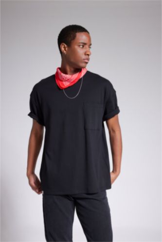 MAN Black Boxy Fit Short Sleeve T-Shirt