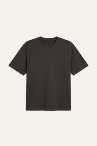 Erkek Kahve Pamuklu Oversize Basic Tişört