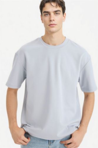 MAN Light Grey Oversize Fit Crew Neck Short Sleeve T-Shirt