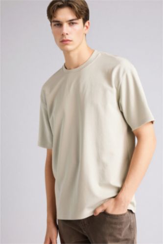 Мужчины Светлый хаки Тыныс алатын Oversize футболка