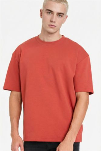 MAN Dark Orange Oversize Fit Crew Neck Short Sleeve T-Shirt