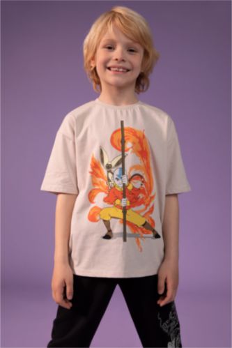 BOYS & TEENS Ecru Boy Avatar The Last Airbende Licensed Cotton Short Sleeve T-Shirt