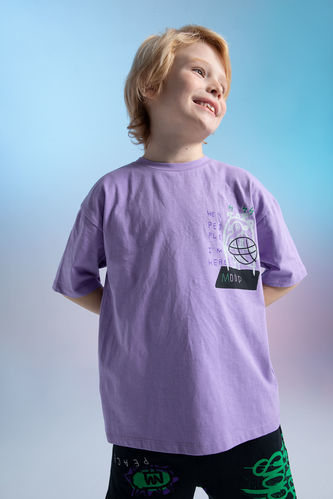 Boy Oversize Fit Short Sleeve Printed T-Shirt