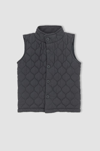 Baby Boy Stand Up Collar Quilted Seasonal Inflatable Vest