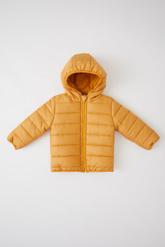 Baby Boy Regular Fit Hooded Micro Fleece Lined Coat