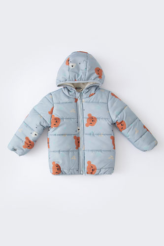 Baby Boy Hooded Fleece Lined Puffer Jacket
