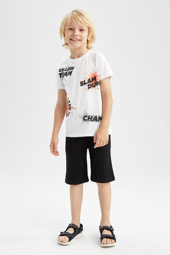 Boy Short Sleeve Basketball Print Lounge Set