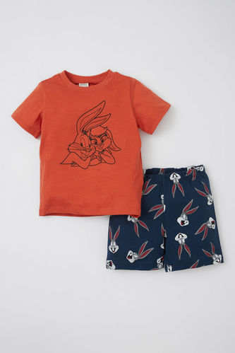 Erkek Bebek Looney Tunes  Pamuklu Kısa Kollu Şort Pijama Takım