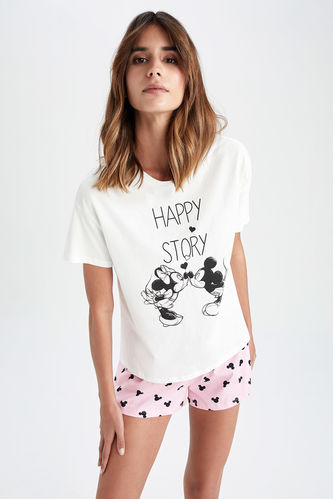 Fall in Love Disney Mickey & Minnie Regular Fit Pijama Takımı