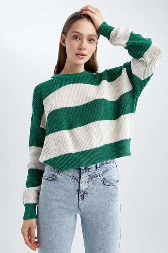 Пуловер оверсайз с круглым вырезом для женщин