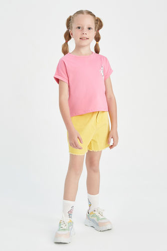Girl Regular Fit Short Sleeve Palm Print T-Shirt