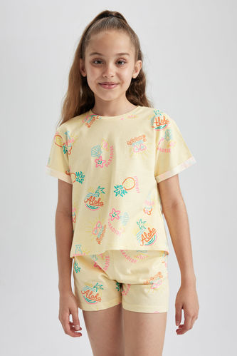 Girl Regular Fit Short Sleeve Pineapple Print T-Shirt