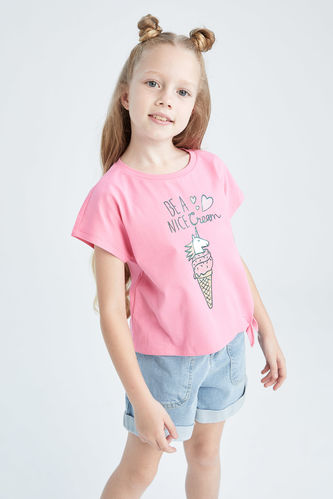 Girl Regular Fit Short Sleeve Unicorn Print T-Shirt