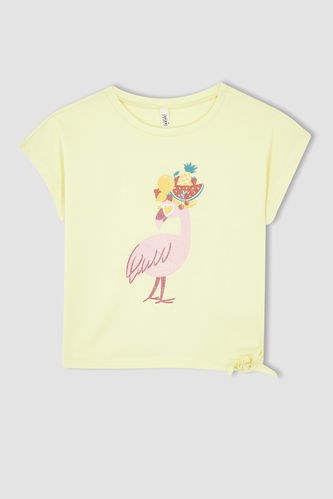 Girl Regular Fit Fruit Printed Short Sleeve T-Shirt