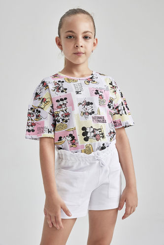 Girl Regular Fit Short Sleeve Disney Mickey & Minnie Print T-Shirt