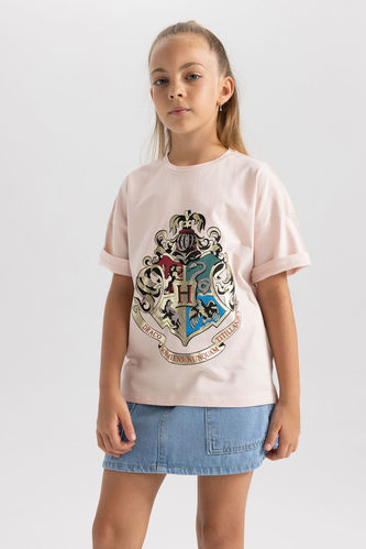 Kız Çocuk Çocuk Harry Potter Kısa Kollu Pamuklu Tişört