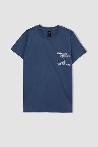Boy Regular Fit Short Sleeve Text Print T-Shirt