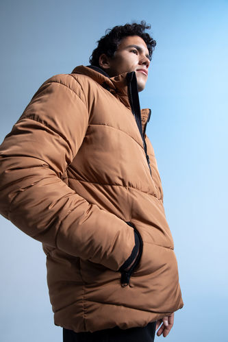 Windproof Water Repellent Defacto Fit Hooded Fleece Inflatable Jacket
