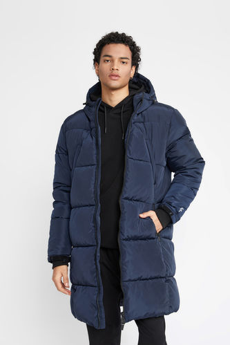 DeFactoFit Fleece Lined Long Puffer Jacket