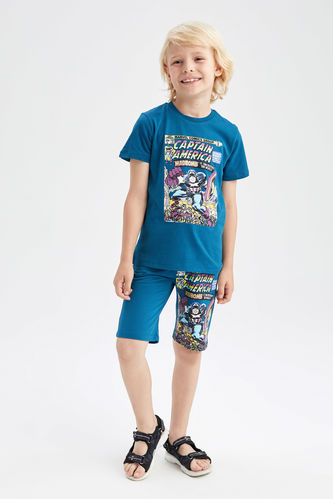 Boy Regular Fit Marvel Print Bermuda Shorts