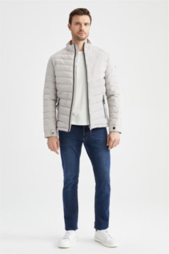 White Man Slim Fit Lined Puffer Jacket 2456222 | DeFacto