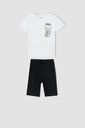 Boy Regular Fit Short Sleeve Printed Pyjama Set