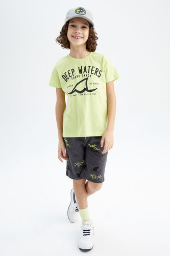 Boy Regular Fit Printed Cotton Short Sleeve T-Shirt Shorts Set