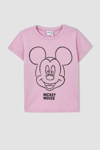 Girl Regular Fit Short Sleeve Mickey Mouse Print T-Shirt