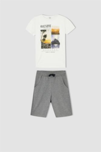 BOYS & TEENS White Boy Regular Fit Crew Neck Short Sleeve Set of 2