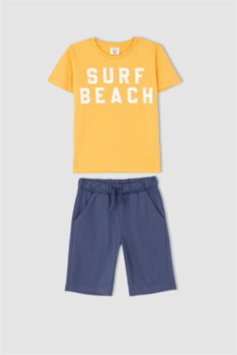 GARÇONS Orange Ensemble En Tricot Col rond Manche Courte 2 Garçon