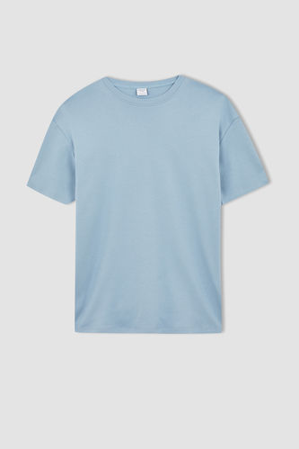 Blue MAN Boxy Fit Crew Neck T-Shirt 2481746 | DeFacto