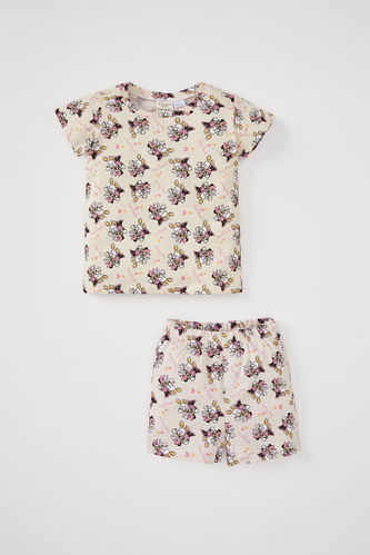 Baby Girl Disney Mickey & Minnie Cotton Short Sleeve Shorts Pajamas Set