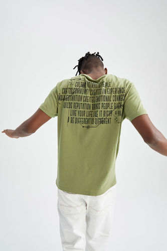 Regular Fit Back Slogan Print T-Shirt