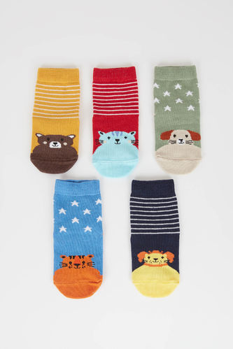 Baby Boy Combed 5 Pack Long Socks