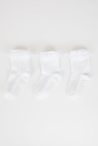 Baby Girl Cotton Non-Slip Sole 3 Pack Long Socks