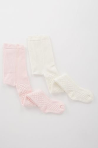 Kids Cotton Basic Tights (2-Pack)