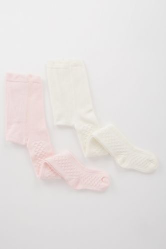 Mixed Color Baby Girl Baby Girl 2 Pack Cotton Tights 2500026