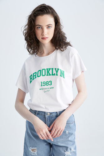 Regular Fit Short Sleeve Brooklyn Print T-Shirt