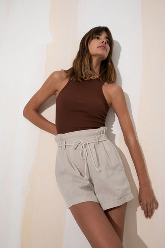 Paperbag Fit High Waisted Mini Short