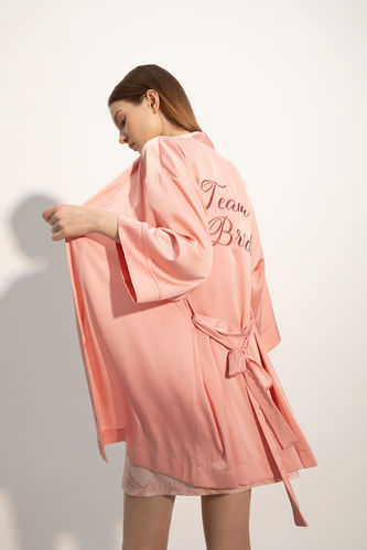 Relax Fit Wrap Collar Satin Robe