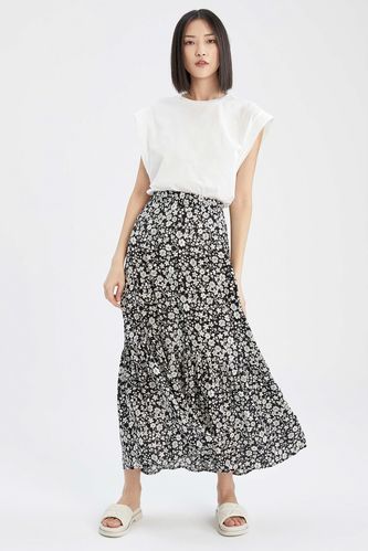 Traditional Normal Waist Midi Skirt