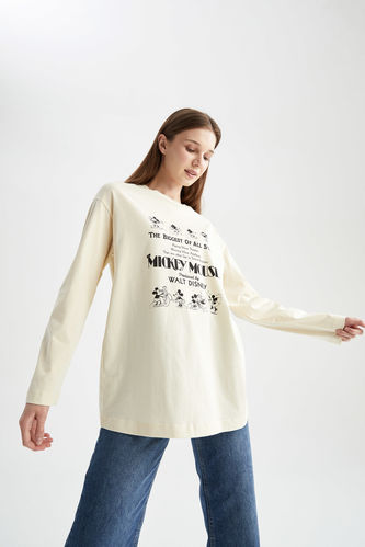 Disney Mickey & Minnie Licensed Relax Fit Crew Neck Long Sleeve Tunic