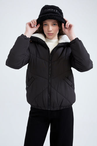 Relax Fit Furry Puffer Jacket