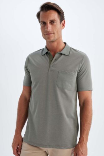 Regular Fit Basic Düz Kısa Kollu Pike Polo Tişört