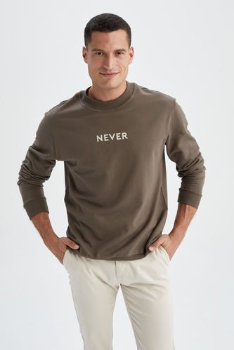 Regular Fit Soft Pile Printed Thin Fabric Sweatshirt
