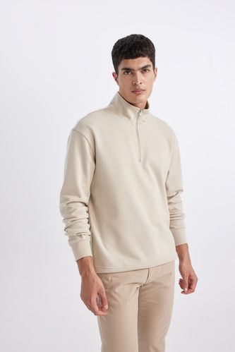 Sweatshirt Coton Épais Coupe Confort Col Rond