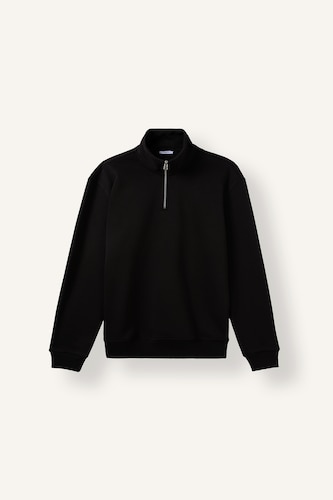 Regular Fit Basic High Neck Half-Zip Sweatshirt