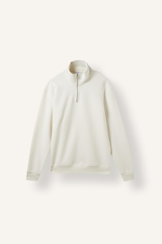 Regular Fit Stand Collar Half-Zip Basic Sweatshirt