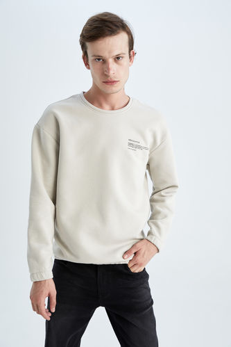 Boxy Fit Soft Pile Printed Thick Sweatshirt Fabric Reversible Sweatshirt